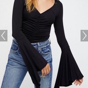 NWT Free People Long Bell Sleeves Top